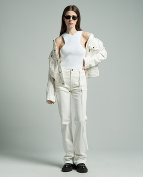 Ann Demeulemeester Білий топ Noya в рубчик 2401WKN42KN030