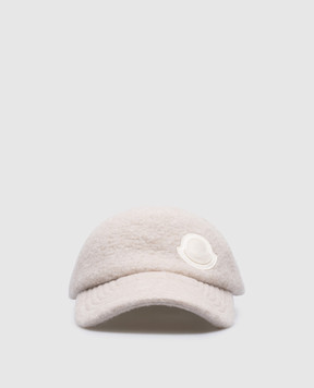 Moncler Бежева кепка з вовною з нашивкою логотипа J20933B00055597WT