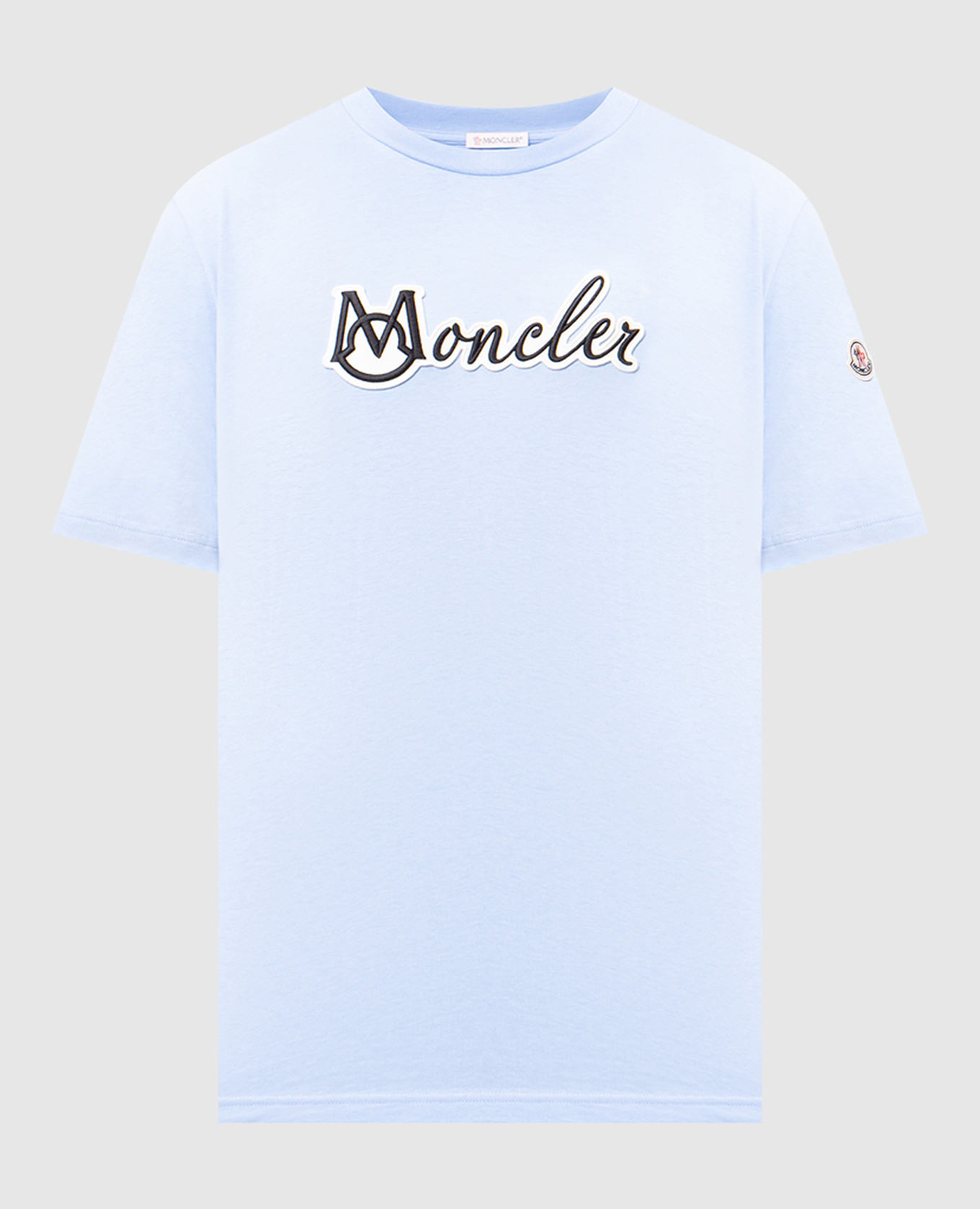 

Голубая футболка с нашивкой логотипа, Голубой, Футболки