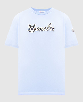 Moncler Блакитна футболка з нашивкою логотипа K10918C0001189AJS