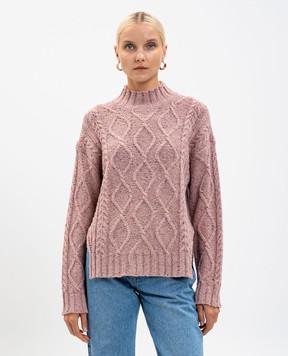 Twinset Рожевий светр з вовною з люрексом 252TT3430