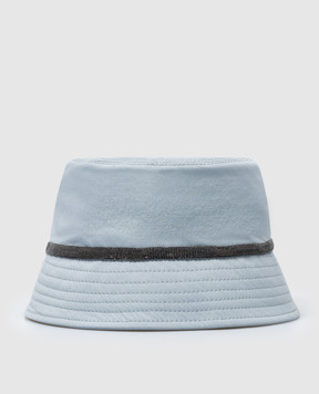 Brunello Cucinelli Блакитний капелюх з ланцюжком моніль з еколатуні MCAP90072