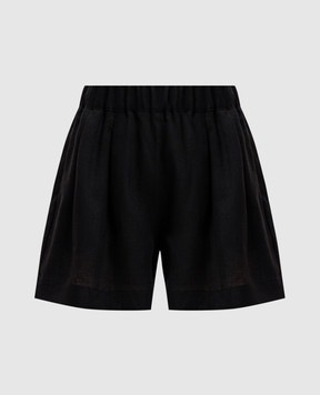 Asceno Черные шорты Zurich из льна B027F06C01