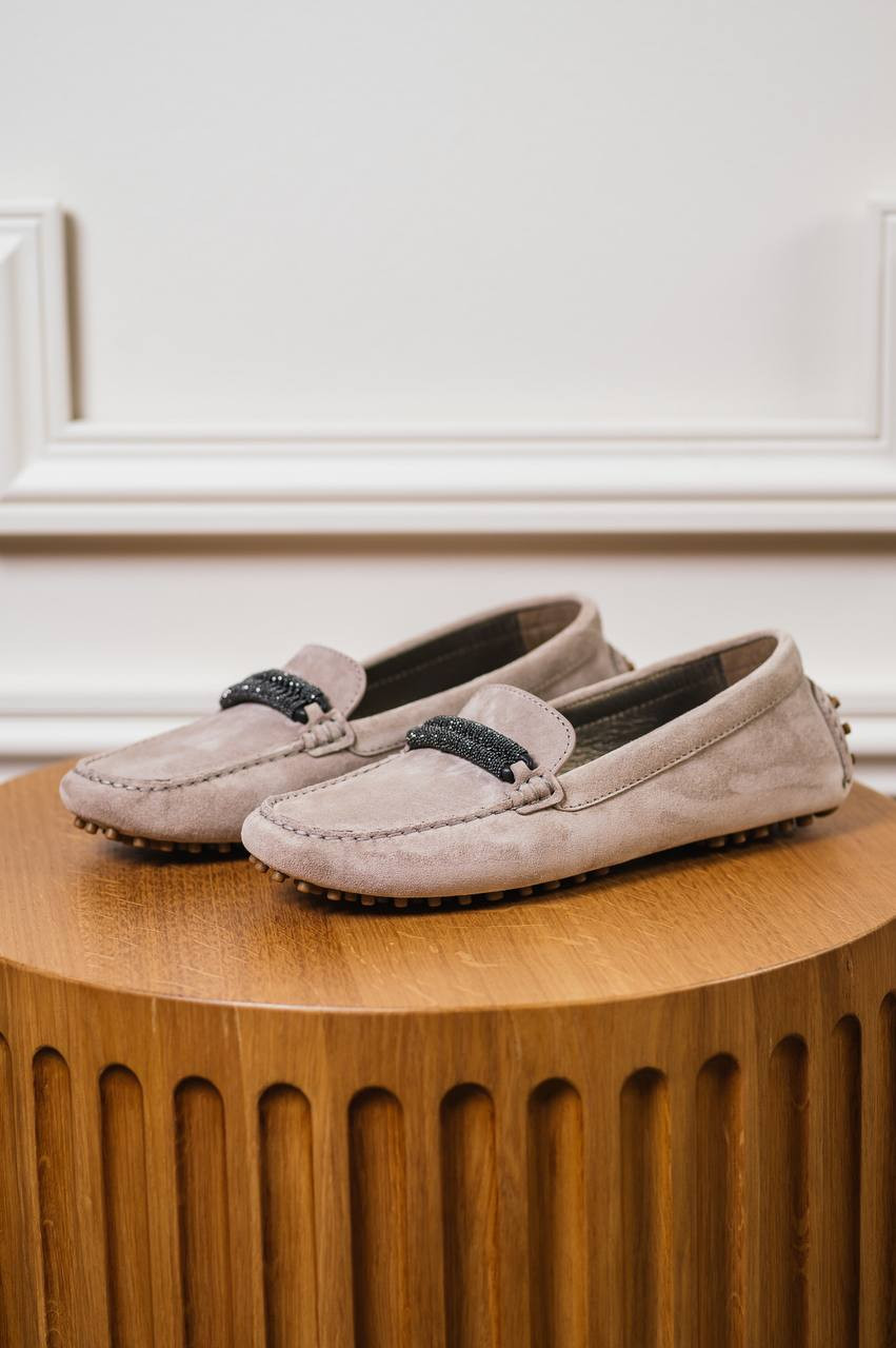 Brunello Cucinelli Бежевые замшевые мокасины MZSFG2686 изображение 6