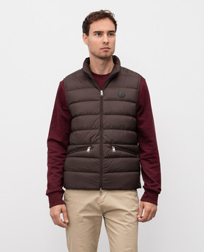 Moncler Коричневий пуховий жилет Treompan K20911A00128549SK