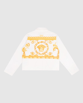 Versace Дитяча біла куртка з принтом логотипа 10182861A13186