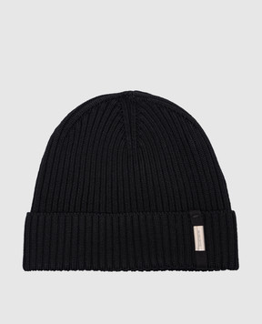 Ann Demeulemeester Черная шапка из шерсти с логотипом 2402UHT17KN045m