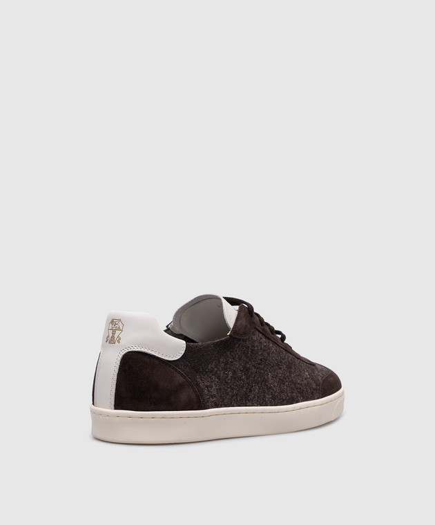 Brunello Cucinelli Коричневые кроссовки с логотипом логотип MZUKVTN286 изображение 3
