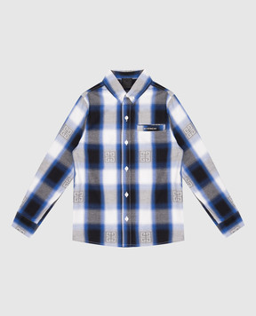 Givenchy Детская синяя рубашка в клетку H3031812+