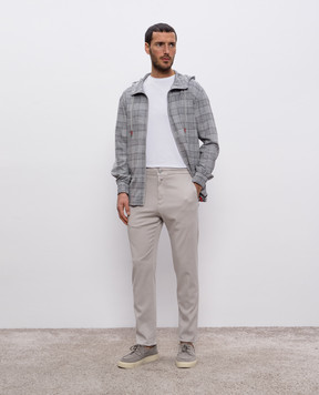 Kiton Серые брюки с патчем логотипа UPLACK0606F