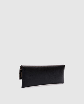 Alexander McQueen Чорний шкіряний клатч B-Long з логотипом 8133321VDBS