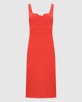 Victoria Beckham Красное платье с шерстью 1124WDR005532A