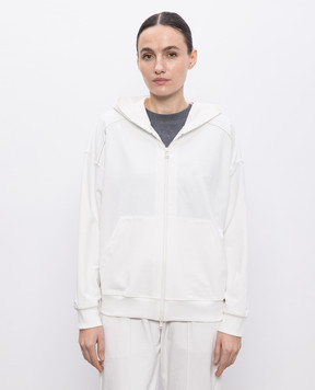 Brunello Cucinelli Белая спортивная куртка с цепочкой мониль MH827FB706