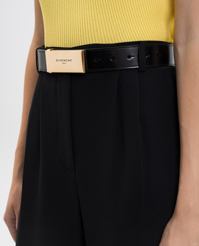 Givenchy Черный кожаный глянцевый ремень с логотипом BB409BB13A
