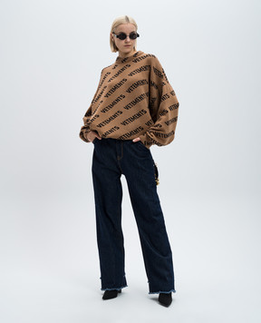 Vetements Коричневый свитер из шерсти с логотипом UA65KN220E