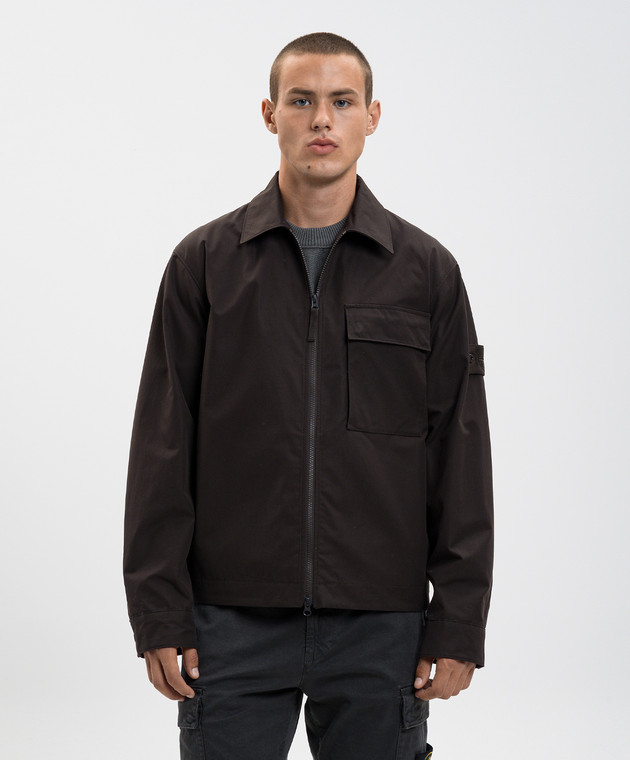 Stone Island - Коричневая куртка с логотипом K2S151200018S00F1