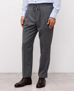 Brunello Cucinelli Сірі штани з вовни ME226E1710