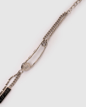 Versace Сріблястий браслет з брендовою шпилькою 10206731A00620