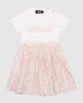 Versace Дитяча сукня з логотипом з візерунком Barocco 10003541A11443