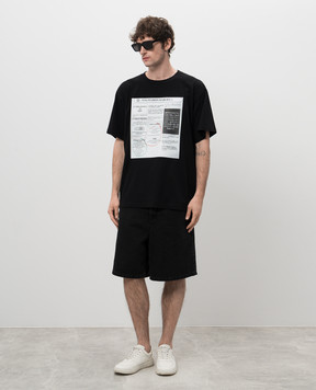 Maison Margiela MM6 Чорна футболка з брендовим принтом SH0GC0043S24312