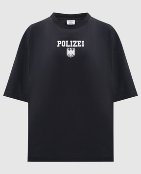Vetements Чорна футболка з принтом UH76TR300B