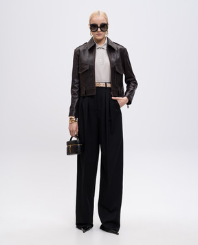 Saint Laurent Серое поло с вышивкой монограммы логотипа 824091Y37HC