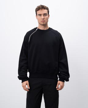 Heliot Emil Черный свитшот Sequence Zip M08054