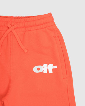 Off-White Детские оранжевые джогеры с логотипом OBCH001S25FLE002