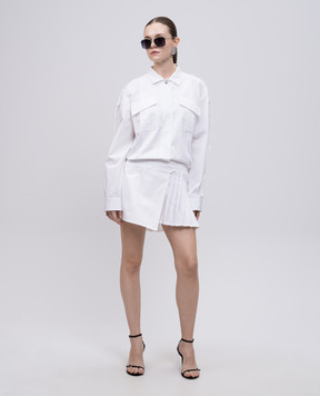 Off-White Біла сукня-сорочка з плісуванням OWDG00AS25FAB001
