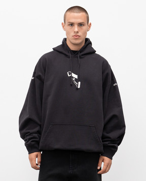 Vetements Чорне худі з принтом CCTV UH76HD440B