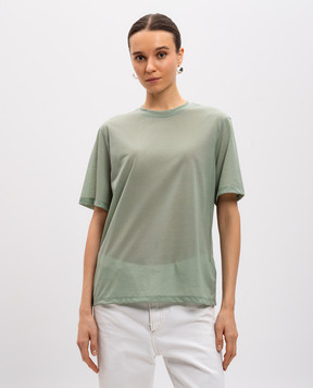 Victoria Beckham Зелена футболка з монограмою логотипа 1125JTS006165A