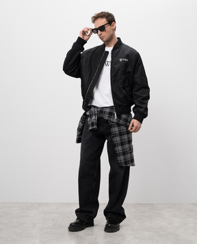 Off-White Белая футболка с логотипом OMAA120C99JER008