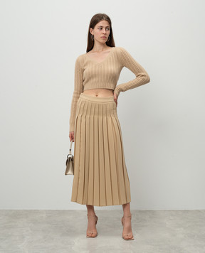Max Mara Бежева спідниця плісе LUISA LUISA