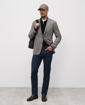 Canali Черное поло из шерсти MK01149C0572