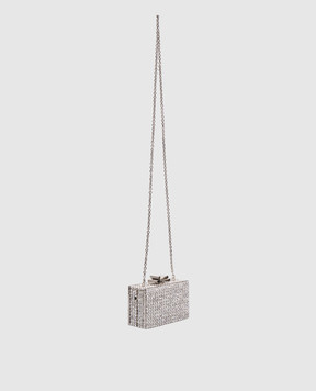 Mach&Mach Сріблястий клатч Petit Cadeau в кристали BG0012STR