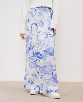 Jil Sander Біла спідниця максі в принт J02MA0183J65189