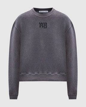 Alexander Wang Серый утепленный свитшот с принтом логотипа 4CC3241518