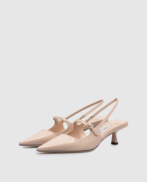 Jimmy Choo Бежевые кожаные лакированные слингбеки Didi 45 DIDI45PAT