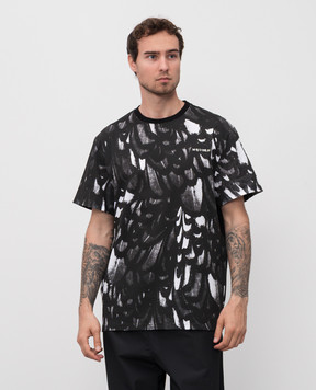 Alexander McQueen Сіра футболка в брендовий принт з вишивкою логотипа 839223QTADW