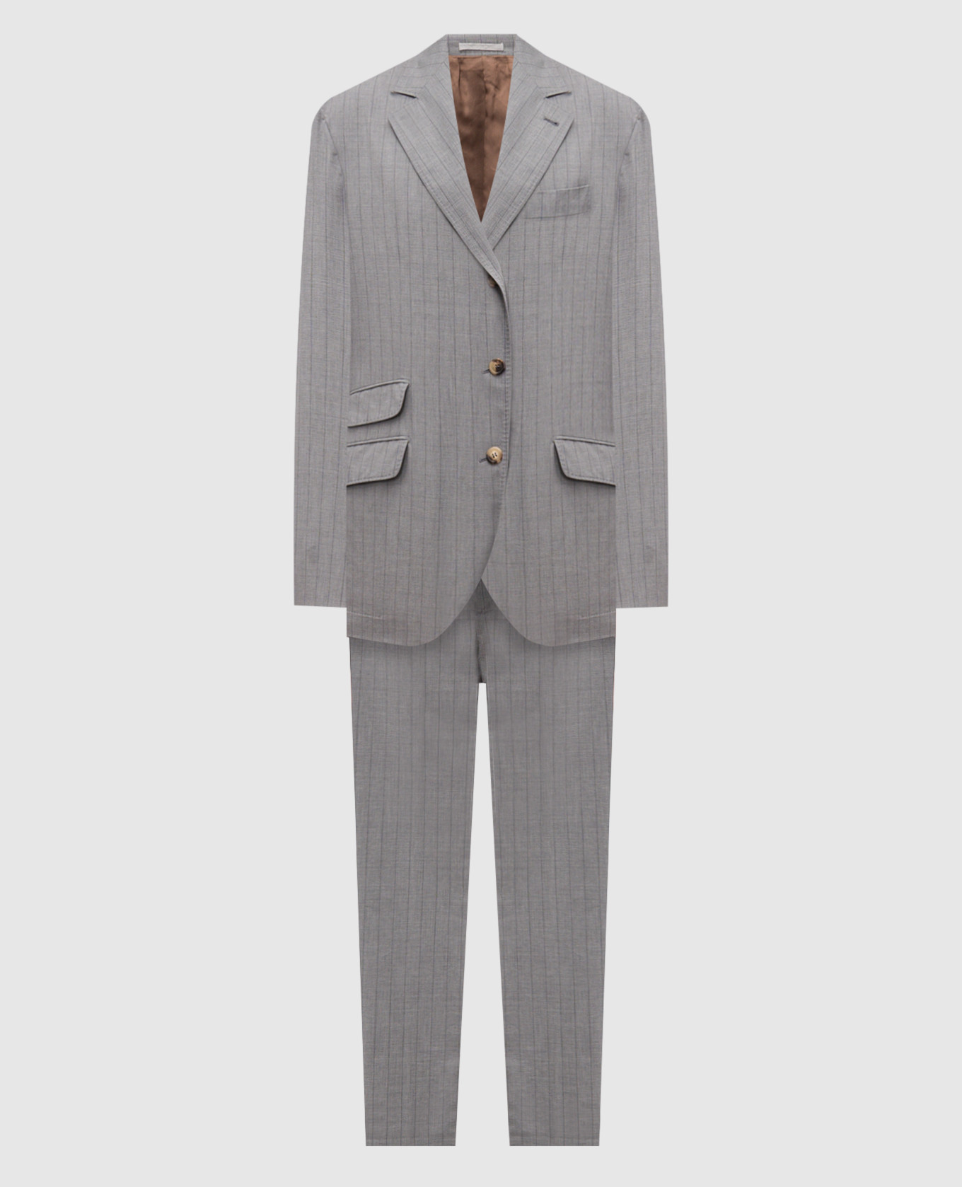 

Серый костюм с шерстью в полоску, Костюмы