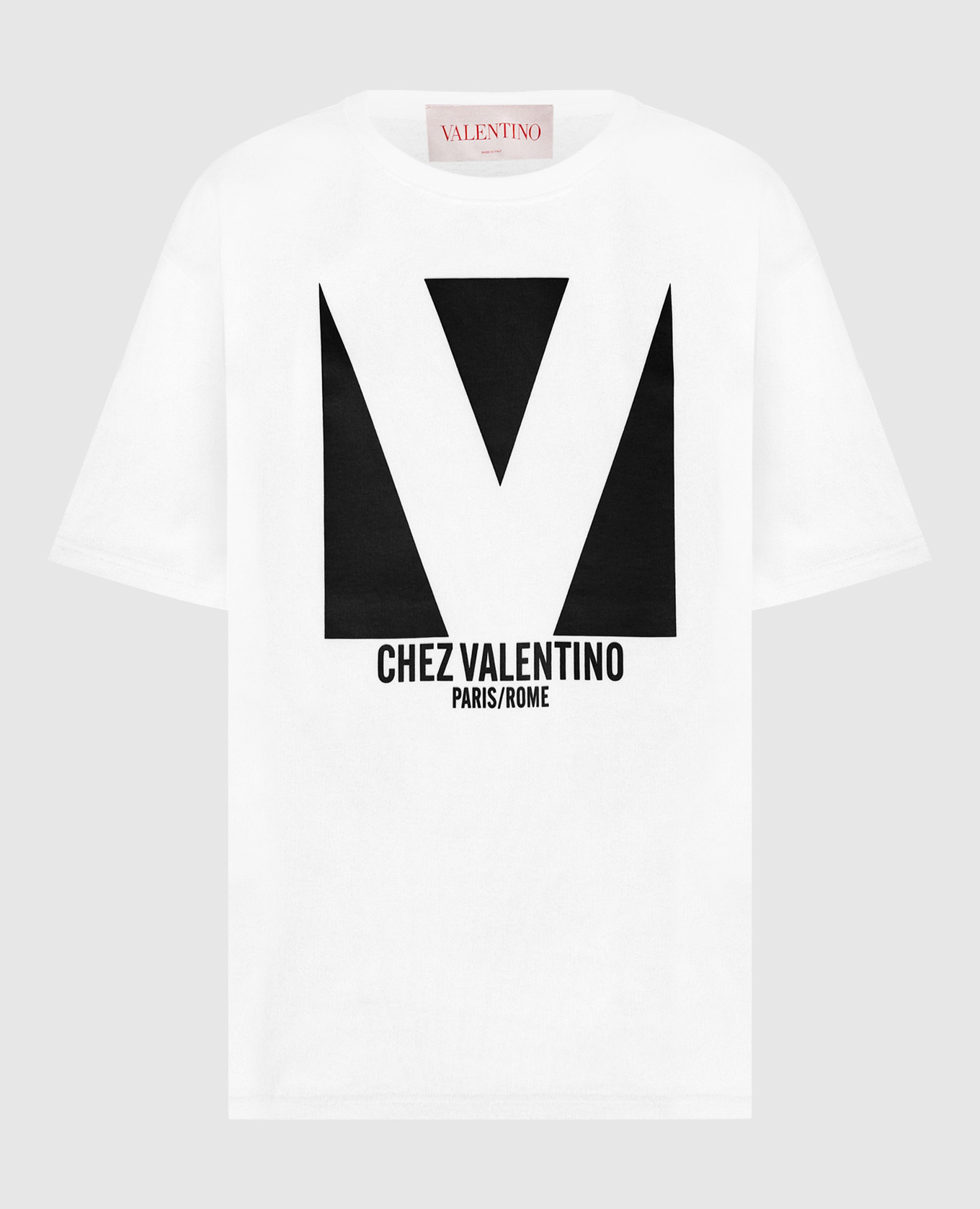 

Белая футболка с принтом CHEZ VALENTINO, Белый, Футболки