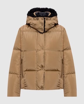 Moncler Бежевий укорочений пуховик Castelnou K20931A00150539ZD