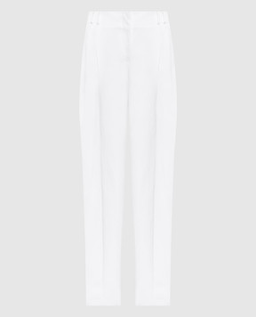 Max Mara Белые брюки MINCIO с льном MINCIO