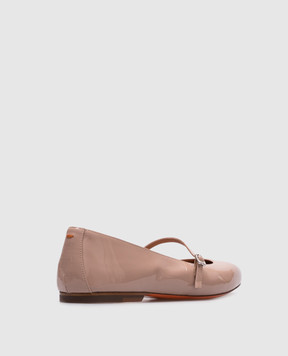 Santoni Розовые кожаные лакированные балетки WAAH71319KI1NVHD