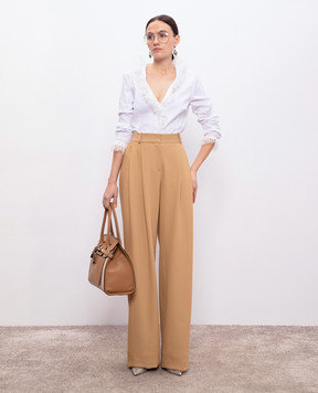 Ermanno Scervino Белая блуза с кружевом D462K305GCX