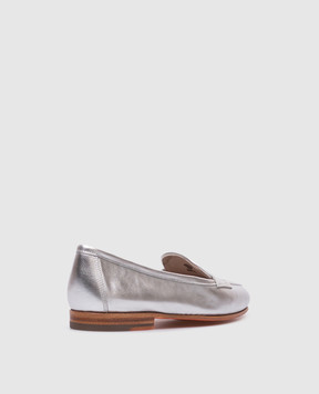 Santoni Сріблясті шкіряні лофери WUNY71031SA4SLLX