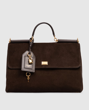 Dolce&Gabbana Замшевая коричневая сумка My Sicily BB7814BO903