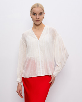 Twinset Бежевая блуза с люрексом 251TT2381