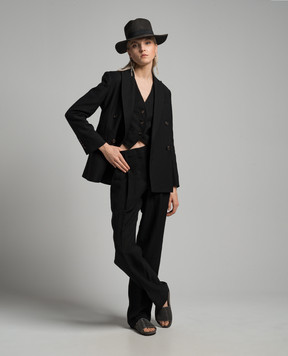 Brunello Cucinelli Черный жилет с леном с цепочкой мониль MH126HU826