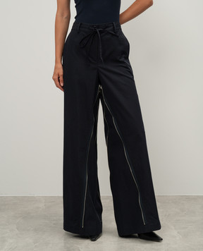 Helmut Lang Сині штани з блискавкамии O04HW208